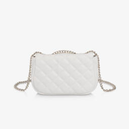 Guess-Girls White Quilted Faux Leather Bag (19cm) | Childrensalon