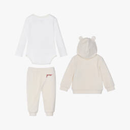 Guess-Спортивный костюм кремовый велюровый с мишкой для малышей | Childrensalon