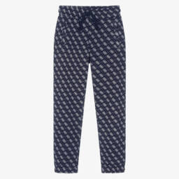 Junior Boys Navy Blue 4g Logo Joggers