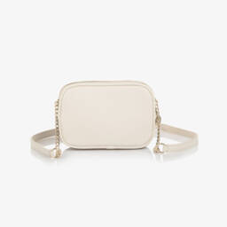 Guess-Junior Girls Beige Faux Leather 4G Logo Handbag (18cm) | Childrensalon