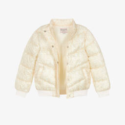 Guess-Junior Girls Beige & Ivory Logo Puffer Jacket | Childrensalon