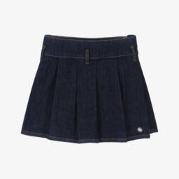 Guess-Junior Girls Blue Denim Pleated Skirt with Belt | Childrensalon