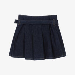 Guess-Junior Girls Blue Denim Pleated Skirt with Belt | Childrensalon