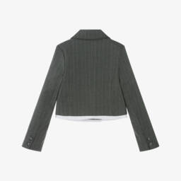 Guess-Junior Girls Grey Pinstripe Jacket | Childrensalon