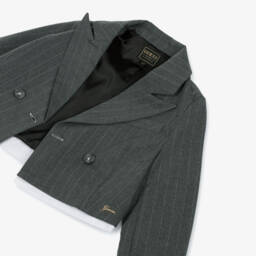 Guess-Junior Girls Grey Pinstripe Jacket | Childrensalon