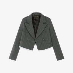 Guess-Junior Girls Grey Pinstripe Jacket | Childrensalon