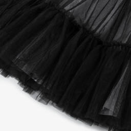 Guess-Junior Girls White Cotton & Black Tulle Dress | Childrensalon