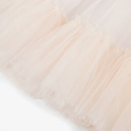 Guess-Junior Girls White Cotton & Pink Tulle Dress | Childrensalon
