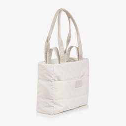 Guess-Pale Beige 4g Logo Baby Changing Bag (34cm) | Childrensalon