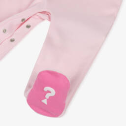 Guess-Pink Cotton Babygrow with Embroidered Triangle | Childrensalon