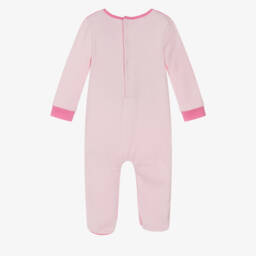 Guess-Pink Cotton Babygrow with Embroidered Triangle | Childrensalon