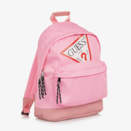 Guess-Pink Triangle Logo Backpack (39cm) | Childrensalon
