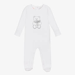 Guess-أفرول بيبي غرو قطن جيرسي مطرز لون أبيض للأطفال | Childrensalon