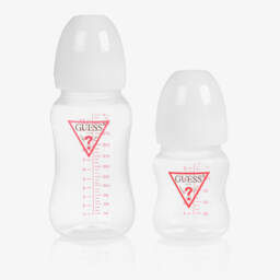 Guess-White & Red Triangle Logo Baby Bottles Set (2 Pack) | Childrensalon