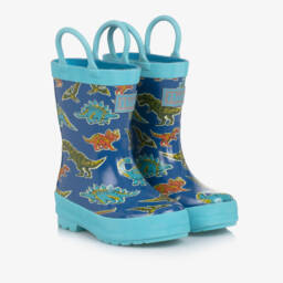 Boys Blue Dinosaur Rain Boots