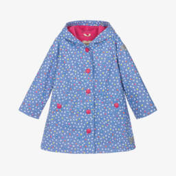 Hatley-Girls Blue Colourful Dots Raincoat | Childrensalon