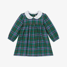 Hatley-Girls Green Tartan Check Brushed Cotton Dress | Childrensalon