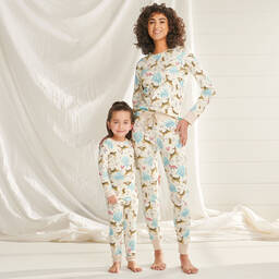Hatley-Girls Ivory Forest Cotton Pyjamas | Childrensalon