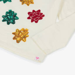 Hatley-Топ кремовый из хлопкового трикотажа с принтом бантов для девочек | Childrensalon