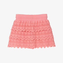 Hatley-Girls Pink Cotton Crochet Hearts Skort | Childrensalon