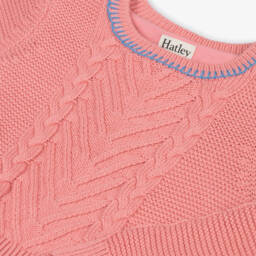 Hatley-Платье розовое вязаное с синим плиссе | Childrensalon