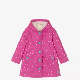 Hatley-Girls Pink Raindrop Raincoat | Childrensalon