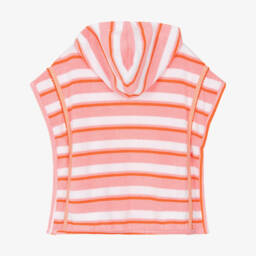 Hatley-Girls Pink Striped Hooded Cotton Towel | Childrensalon