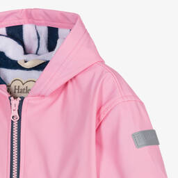 Little Blue House by Hatley-معطف واقي من المطر مقاوم للماء لون زهري للبنات | Childrensalon