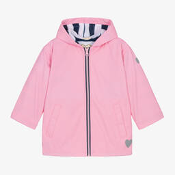 Розовый непромокаемый дождевик для девочек