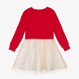Hatley-Girls Red & Ivory Reindeer Dress | Childrensalon