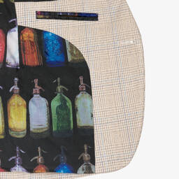 House of Cavani-بدلة كاروهات تويل لون بيج للأولاد | Childrensalon