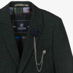 House of Cavani-Boys Green Check Caridi Suit | Childrensalon
