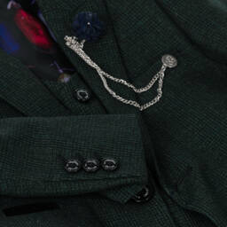 House of Cavani-Boys Green Check Caridi Suit | Childrensalon