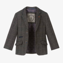 House of Cavani-Boys Grey Tweed Albert Suit | Childrensalon