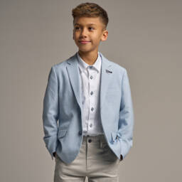 House of Cavani-Boys Light Blue Siren Blazer | Childrensalon