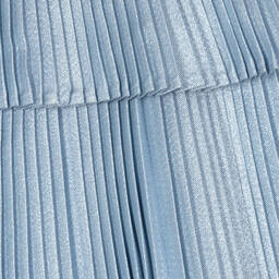 Hucklebones London-Baby Girls Glittery Blue Pleated Dress | Childrensalon