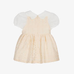 Hucklebones London-Baby Girls Ivory Broderie Anglaise Dress | Childrensalon