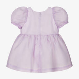 Hucklebones London-Baby Girls Purple Crêpe Bows Dress | Childrensalon