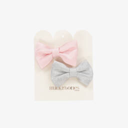 Hucklebones London-Girls Pink & Silver Hair Clips (2 Pack) | Childrensalon