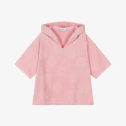 Girls Pale Pink Hooded Towelling Poncho