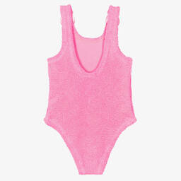 Hunza G-مايّوه كرينكل لون زهري للبنات | Childrensalon