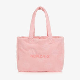 Girls Pink Towelling Beach Tote Bag (42cm)