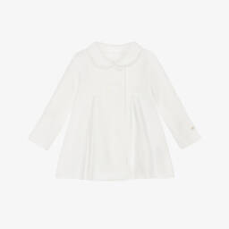 iDO Mini-Baby Girls Ivory Fleece Pram Coat | Childrensalon
