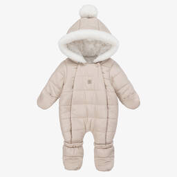 iDO Mini-Beige Puffer Snowsuit | Childrensalon
