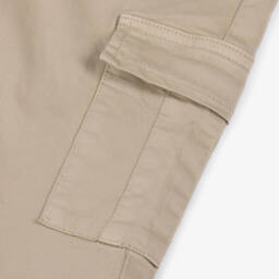 iDO-Boys Beige Cotton Cargo Trousers | Childrensalon