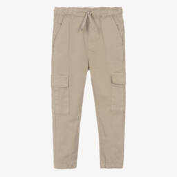 iDO-Boys Blue Cotton Knit Hooded Zip-Up Top | Childrensalon