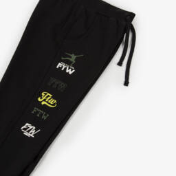 iDO-Boys Black & Green Slogan Print Hooded Tracksuit  | Childrensalon