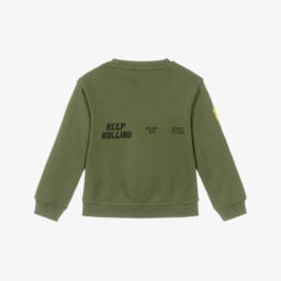 iDO Baby-Boys Green Skater Slogan Sweatshirt | Childrensalon