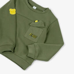 iDO Baby-Boys Green Skater Slogan Sweatshirt | Childrensalon