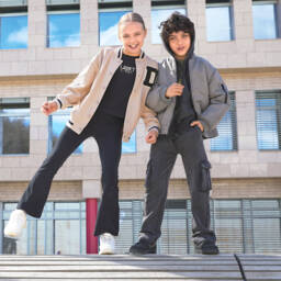 iDO-Бомбер-куртка серая для мальчиков | Childrensalon